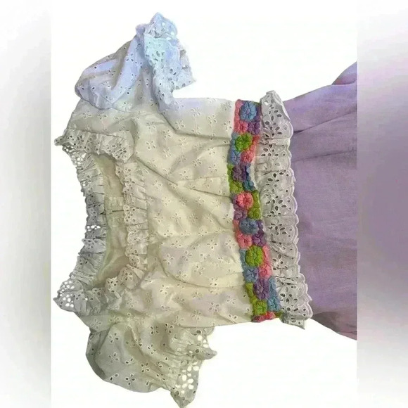 Vintage 60s White & Purple Tiered Full Length Dress - Priscilla of Boston - Picture 4 of 11